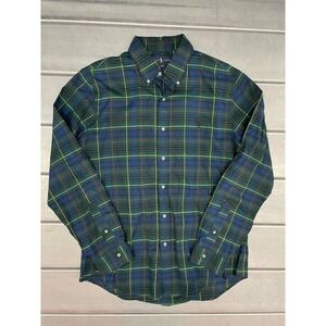 Ralph Lauren Slim Fit‎ Button Up Shirt Mens Large Green Plaid Casual Long Sleeve